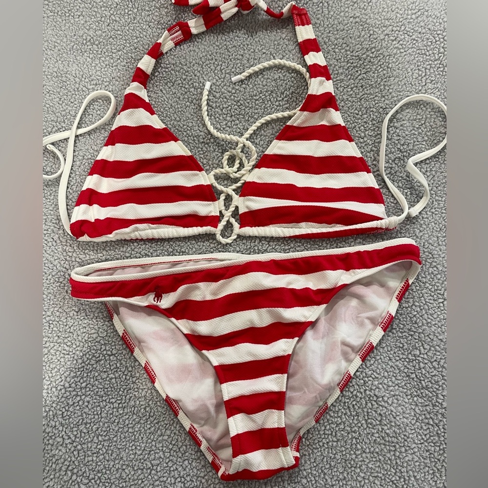 Vintage Ralph Lauren Red and White Bikini